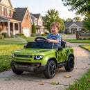 Licensed Green Land Rover 12V Ride-On Car with Suspension and Remote Control
