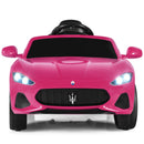12V Licensed Maserati GranCabrio Ride-On Car for Kids with Remote Control and Lights in Pink