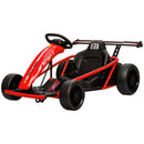 Red 24V Kids Electric Drift Go Kart with Dual Motors, Speeds up to 8.1 MPH