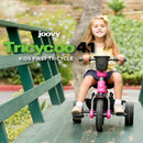 Joovy Tricycoo 4.1 Pink Tricycle for Kids with Parent Handle, Safety Harness, and Canopy