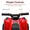 6V Children's Electric ATV Quad Ride-On Toy with Treaded Tires and Push-Button, Red