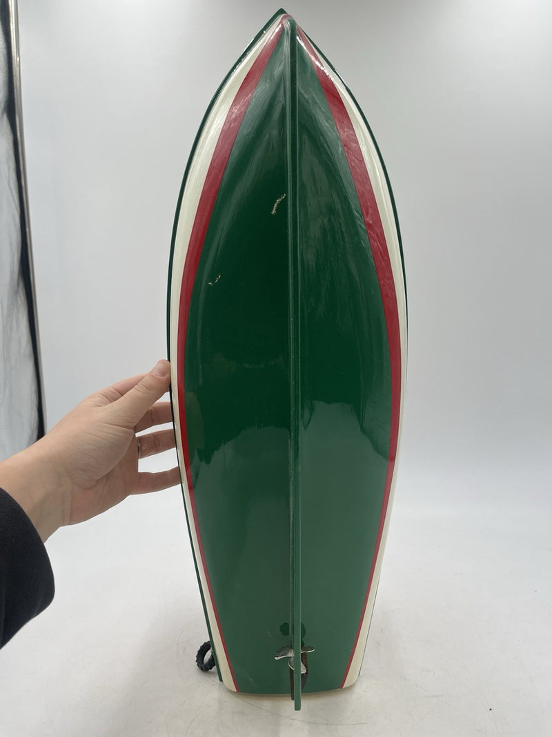 Handcrafted Wooden Boat Anna 2 with Green Trim