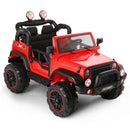 Red 12V Battery-Powered Kids Ride-On Truck with MP3, LED Lights, Remote Control, and Cover