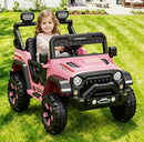 Kids Electric Ride-On SUV with Remote Control - Pink/Green 46in, Bluetooth & USB Features
