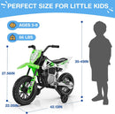 12V Children's Motorcycle, 2X25W Electric Ride-On Bike with Safety Training Wheels