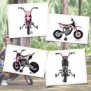 12V Pink Kids Motorcycle with Twist Grip Throttle and Rear Suspension