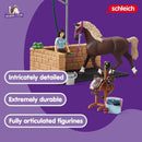 Schleich Horse Club Equestrian Grooming Station Playset with 19 Pieces of Horse and Rider Figures