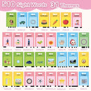 Alotwan Interactive Flash Cards with 510 Sight Words, Pink Learning Toy for Girls Ages 2-4