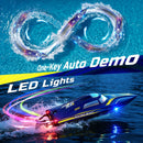 DEERC 14" High-Speed RC Boat for All Ages, Self-Righting Feature, Speeds Over 20 MPH