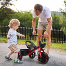 Youthkkee Red 3-Wheel Tricycle for Kids Aged 1-3 with LED Lights and Storage Basket