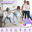 Mgaolo Compact Karaoke System for All Ages, Wireless Bluetooth Purple with Dual Microphones