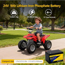 High-Performance 24V 9Ah Lithium LiFePO4 Deep Cycle Battery with 30A BMS | Over 3000 Charge Cycles