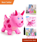 Pink Dinosaur Ride-On Hopper - Safe Bouncy Toy for Kids Aged 18 Months to 6 Years