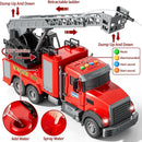 Friction-Powered Kids Fire Rescue Truck Toy with Lights