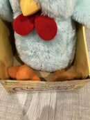 Vintage 1997 Gemmy Cornelius Battery-Operated Dancing Chicken with Blue Sparkles and Tinsel
