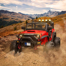 Red 2-Seat Electric Ride-On Truck for Kids with Remote Control, Dual Speeds, and Music