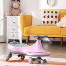 Babyjoy Pink Wiggle Car with Flashing Wheels for Toddlers and Kids