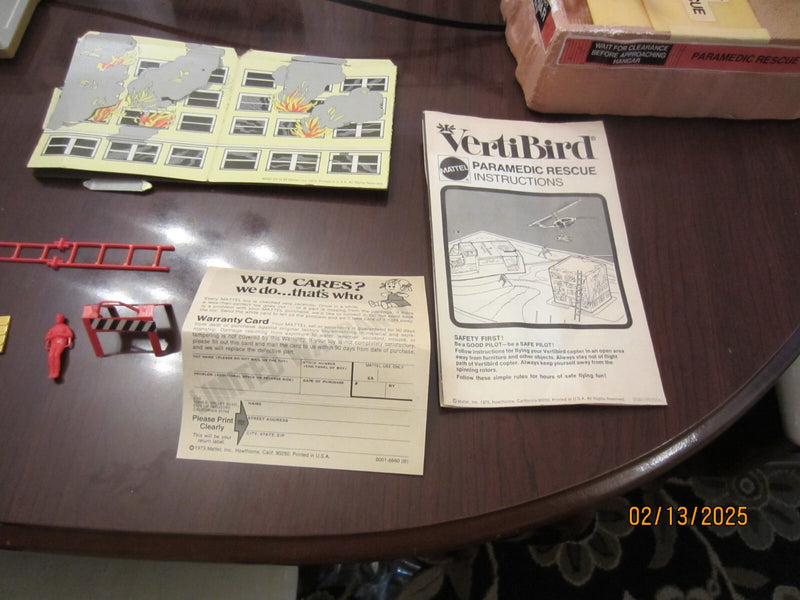 Vintage Mattel VertiBird Working Paramedic Rescue Helicopter Toy
