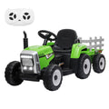 Gigantic 12-Volt Kids Ride-On Tractor with Trailer and FM Radio for Ages 3-7