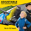 24V Electric Go Kart with Dual 150W Motors and Adjustable Seat, Speed 11.2MPH - Blue