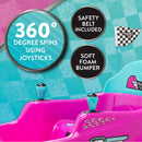 Kid Trax Pink 6V Bumper Car Ride-On Toy with 360° Spin and LED Lights