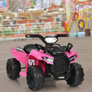 6V Pink Electric Quad ATV Ride-On Car Toy for Kids with LED Lights and MP3