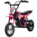 24V Electric Pink Dirt Bike for Kids with Rear Suspension