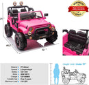 12V Electric Car for Kids with Parental Control and 2-Seater Truck Cover
