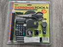 Retro School Essentials: Digital Watch, Calculator, Ruler, Scissors, and Pencil Sharpener Collection
