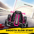 Adjustable Pink Electric Go Kart with 24V Power and 7.5 MPH Speed