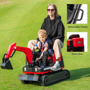 Dual Function 12V 360° Red Kids Ride-On Excavator with Remote Control