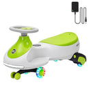 12V Rechargeable Wiggle Car with Pedal and Swing for Kids - Grey