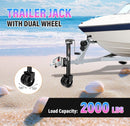 2000 Lbs Dual Wheel Trailer Jack, Compatible with 20-24V Cordless Drills, 12" Lift