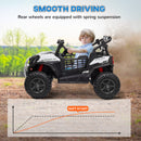 White Dual Motor 24V 2-Seater Kids Ride-On Car with Remote Control and Spring Suspension