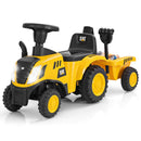 Caterpillar Licensed Kids Ride-On Tractor with Shovel for Foot-to-Floor Fun
