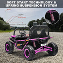 24V Kids 2-Seater Off-Road Ride-On UTV Car with 400W Motor, EVA Wheels, and Remote Control - Purple