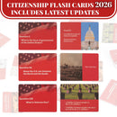 2026 US Citizenship Study Cards with 128 Civics Q&A for USCIS