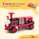 Vibrant 12V Kids 2-Seater Electric Train with Lights, Music, and Storage