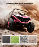 Pink 24V 4WD 2-Seater Ride-On Car for Kids with 20" Seat and 10AH Battery