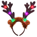 Festive Glow Reindeer Antler Headband for Adults and Kids Parties