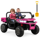24V Electric Dump Truck for Kids - 2-Seater with Remote Control in Rose Red