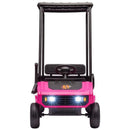 Pink 2-Seater 24V Kids Golf Cart with 2WD and Soft Start Rear Suspension
