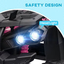 12V Pink Kids ATV Quad with LED Headlights and Wide Wheels
