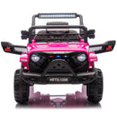 12V Kids Electric Truck with Bluetooth, LED Lights, and Remote Control - Pink, for Ages 1-4