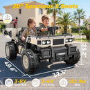 TOKTOO 24V Dual Seat Electric Dump Truck for Kids Ages 3-8 in Khaki
