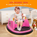 6V Pink Toddler Ride-On Bumper Car with Remote Control and 360° Spin