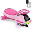Rechargeable Pink 12V Electric Wiggle Car with Pedal and Display