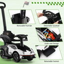3 in 1 Lamborghini Stroller and Ride-On Car Toy - White
