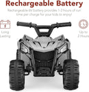 6V Kids Electric ATV Quad 4-Wheeler with Gray Treaded Tires - 1.8MPH