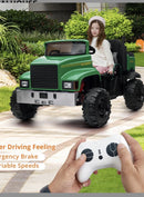 24V Remote-Controlled Electric Ride-On Truck with Dump Bed for Kids